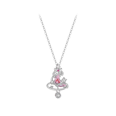 925 Sterling Silver Fashion and Creative Christmas Tree Pendant with Cubic Zirconia and Necklace