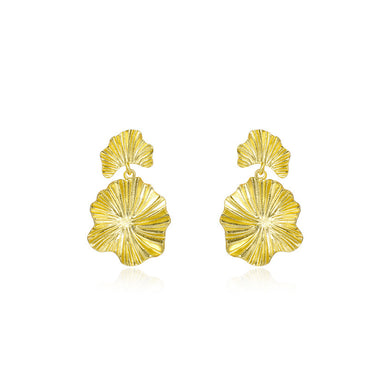 925 Sterling Silver Plated Gold Fashion Personalized Flower Earrings