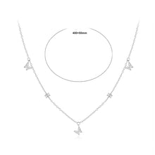 Load image into Gallery viewer, 925 Sterling Silver Simple Temperament Butterfly Necklace with Cubic Zirconia