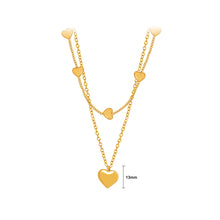 Load image into Gallery viewer, Fashion and Simple Plated Gold 316L Stainless Steel Heart-shaped Pendant with Double-layer Necklace