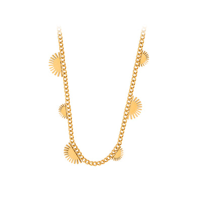 Simple and Temperament Plated Gold 316L Stainless Steel Sun Necklace