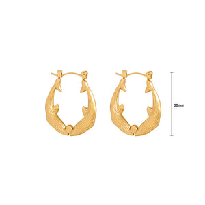 Fashion and Creative Plated Gold 316L Stainless Steel Dolphin Earrings