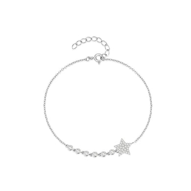 925 Sterling Silver Fashion Simple Star Bracelet with Cubic Zirconia