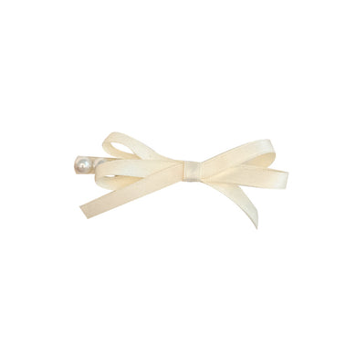 Simple and Cute Ribbon Imitation Pearl Hair Clip