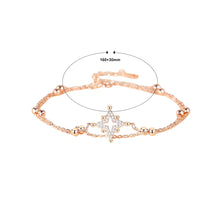 Load image into Gallery viewer, 925 Sterling Silver Plated Rose Gold Fashion Simple Hollow Star Double Layer Bracelet