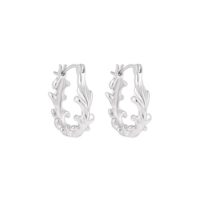 925 Sterling Silver Fashion Simple Irregular Leaf U-shaped Geometric Earrings