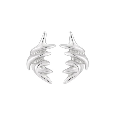 925 Sterling Silver Fashion Personality Irregular Wing Stud Earrings
