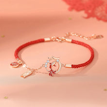 Load image into Gallery viewer, 925 Sterling Silver Plated Rose Gold Fashion Creative Enamel Koi Zodiac Dragon Bracelet with Cubic Zirconia