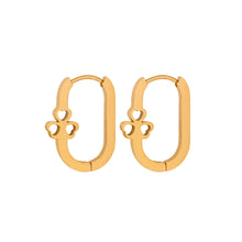 Load image into Gallery viewer, Fashion and Creative Plated Gold 316L Stainless Steel Three-leafed Clover Geometric Earrings
