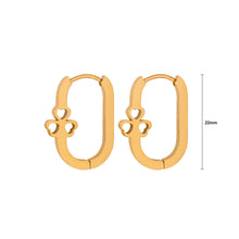 Load image into Gallery viewer, Fashion and Creative Plated Gold 316L Stainless Steel Three-leafed Clover Geometric Earrings