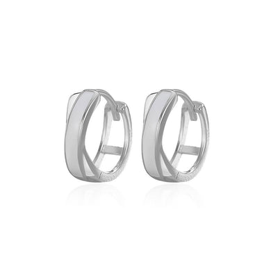 925 Sterling Silver Simple Personalized Cross Shell Geometric Earrings