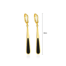 Load image into Gallery viewer, 925 Sterling Silver Plated Gold Simple Personalized Enamel Water Drop Long Earrings