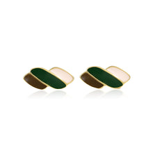 Load image into Gallery viewer, 925 Sterling Silver Plated Gold Simple Fashion Enamel Geometric Stud Earrings