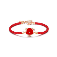 Load image into Gallery viewer, 925 Sterling Silver Plated Rose Gold Simple and Cute Enamel Twelve Zodiac Dog Bracelet