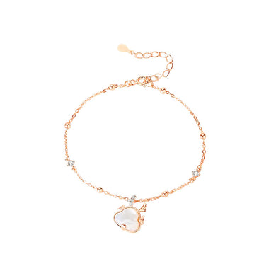 925 Sterling Silver Plated Rose Gold Fashion Simple Zodiac Dragon Mother-of-pearl Bracelet with Cubic Zirconia