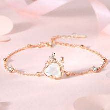 Load image into Gallery viewer, 925 Sterling Silver Plated Rose Gold Fashion Simple Zodiac Dragon Mother-of-pearl Bracelet with Cubic Zirconia