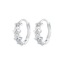 Load image into Gallery viewer, 925 Sterling Silver Simple Fashion Star Geometric Earrings with Cubic Zirconia