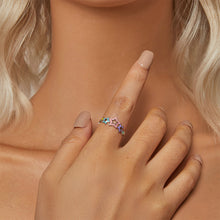 Load image into Gallery viewer, 925 Sterling Silver Simple and Fashion Enamel Colorful Hollow Star Adjustable Open Ring