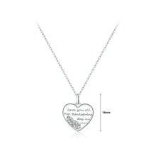 Load image into Gallery viewer, 925 Sterling Silver Fashion Simple Leaf Heart-shaped Pendant with Cubic Zirconia and Necklace