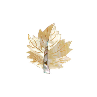 Fashion and Simple Yellow Shell Leaf Brooch