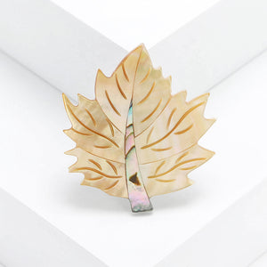 Fashion and Simple Yellow Shell Leaf Brooch