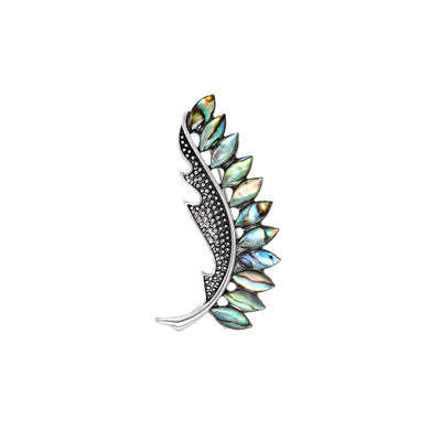 Fashion and Elegant Colorful Shell Feather Brooch