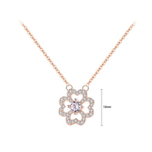 Load image into Gallery viewer, 925 Sterling Silver Plated Rose Gold Fashion Simple Heart-shaped Four-leafed Clover Pendant with Cubic Zirconia and Necklace