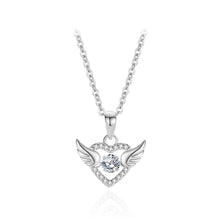 Load image into Gallery viewer, 925 Sterling Silver Fashion Temperament Angel Wings Heart-shaped Pendant with Cubic Zirconia and Necklace