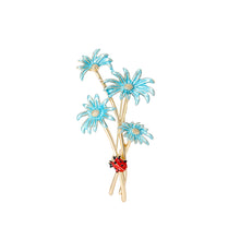 Load image into Gallery viewer, Fashion Temperament Plated Gold Enamel Blue Daisy Brooch