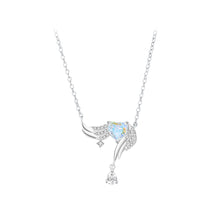 Load image into Gallery viewer, 925 Sterling Silver Fashion Temperament Angel Wings Pendant with Cubic Zirconia and Necklace