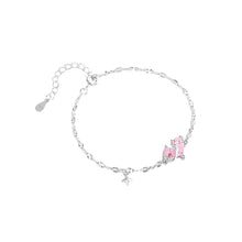 Load image into Gallery viewer, 925 Sterling Silver Fashion and Creative Heart-shaped Planet Bracelet with Pink Cubic Zirconia
