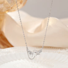 Load image into Gallery viewer, 925 Sterling Silver Fashion Simple Angel Wings Imitation Pearl Pendant with Cubic Zirconia and Necklace
