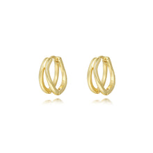 Load image into Gallery viewer, 925 Sterling Silver Plated Gold Fashion Personality Double-layer Line Geometric Earrings