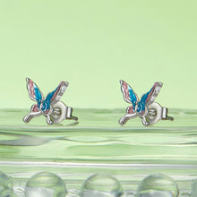 Load image into Gallery viewer, 925 Sterling Silver Fashion and Elegant Enamel Butterfly Stud Earrings