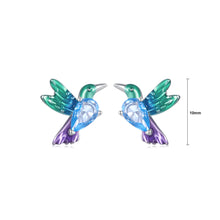 Load image into Gallery viewer, 925 Sterling Silver Simple and Fashion Enamel Bird Stud Earrings with Cubic Zirconia
