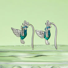 Load image into Gallery viewer, 925 Sterling Silver Fashion Simple Enamel Gradient Bird Earrings with Cubic Zirconia