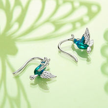 Load image into Gallery viewer, 925 Sterling Silver Fashion Simple Enamel Gradient Bird Earrings with Cubic Zirconia