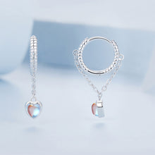 Load image into Gallery viewer, 925 Sterling Silver Fashion and Creative Heart-shaped Moonstone Tassel Earrings