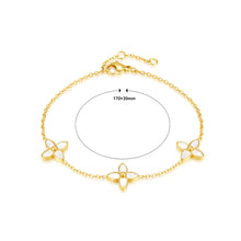 Load image into Gallery viewer, Simple and Sweet Plated Gold 316L Stainless Steel Four-leafed Clover Mother-of-pearl Bracelet