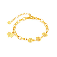 Load image into Gallery viewer, Fashion Temperament Plated Gold 316L Stainless Steel Maple Leaf Bracelet