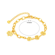 Load image into Gallery viewer, Fashion Temperament Plated Gold 316L Stainless Steel Maple Leaf Bracelet