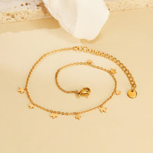 Load image into Gallery viewer, Simple and Fashion Plated Gold 316L Stainless Steel Maple Leaf Anklet