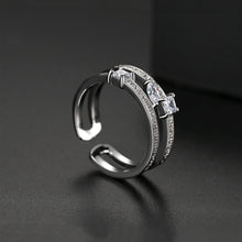 Load image into Gallery viewer, Fashion Elegant Geometric Hollow Cubic Zirconia Adjustable Opening Ring