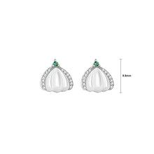 Load image into Gallery viewer, 925 Sterling Silver Simple and Fashion Pumpkin Mother-of-pearl Stud Earrings with Cubic Zirconia