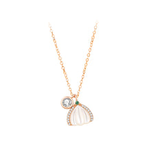 Load image into Gallery viewer, 925 Sterling Silver Plated Rose Gold Fashion and Creative Pumpkin Mother-of-pearl Pendant with Cubic Zirconia and Necklace