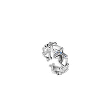 Load image into Gallery viewer, 925 Sterling Silver Fashion Personalized Star Adjustable Open Ring with Cubic Zirconia