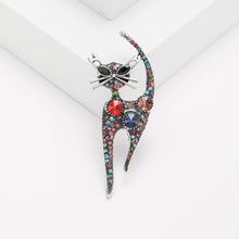 Load image into Gallery viewer, Fashion Personalized Colorful Cat Brooch with Red Cubic Zirconia