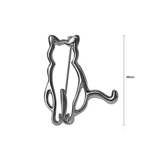 Load image into Gallery viewer, Simple and Cute Hollow Black Cat Brooch