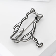 Load image into Gallery viewer, Simple and Cute Hollow Black Cat Brooch