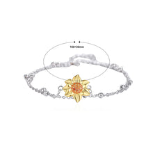 Load image into Gallery viewer, 925 Sterling Silver Fashion Temperament Golden Sunflower Double Layer Bracelet with Cubic Zirconia